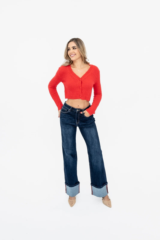 Sweater crop rojo