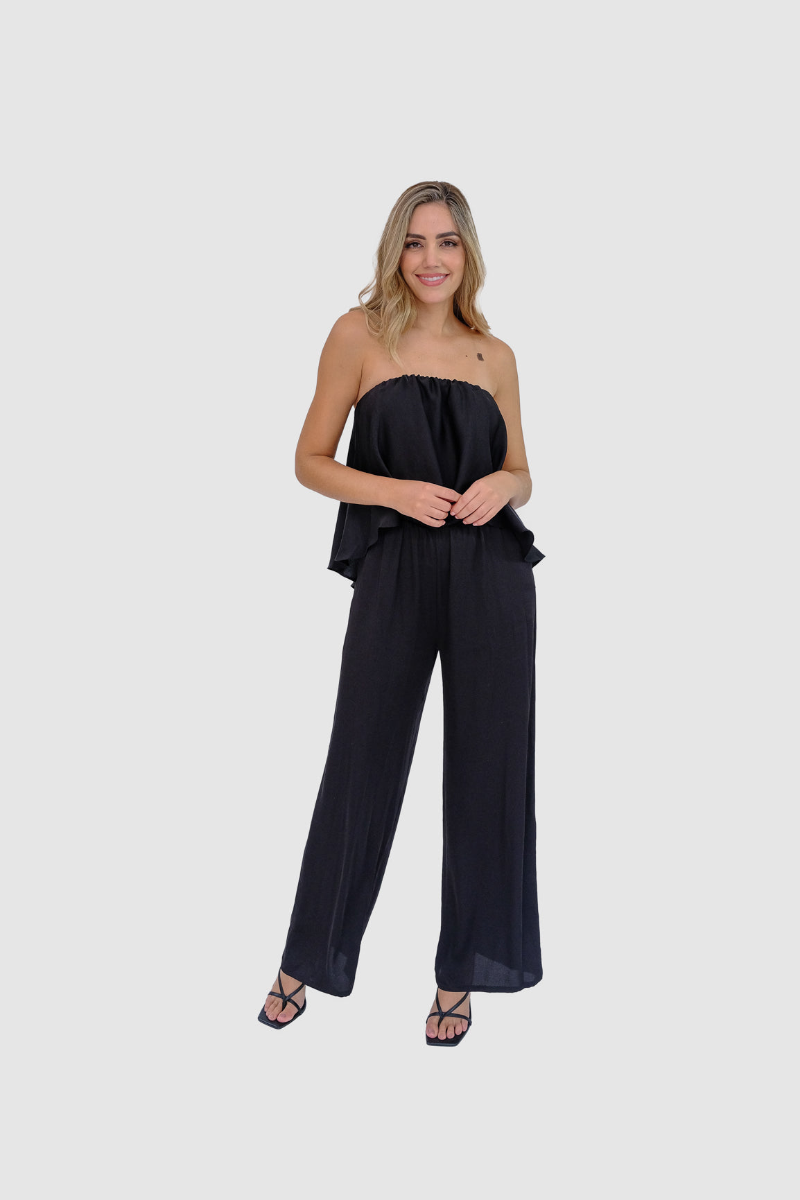 Jumpsuit strapless negro