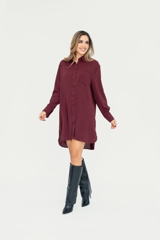 Shirt dress oversized tinto