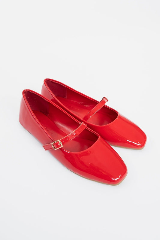 Flats charol rojo