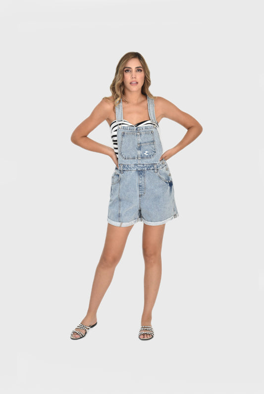 Overall short denim