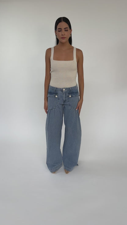 Jeans falda pantalón