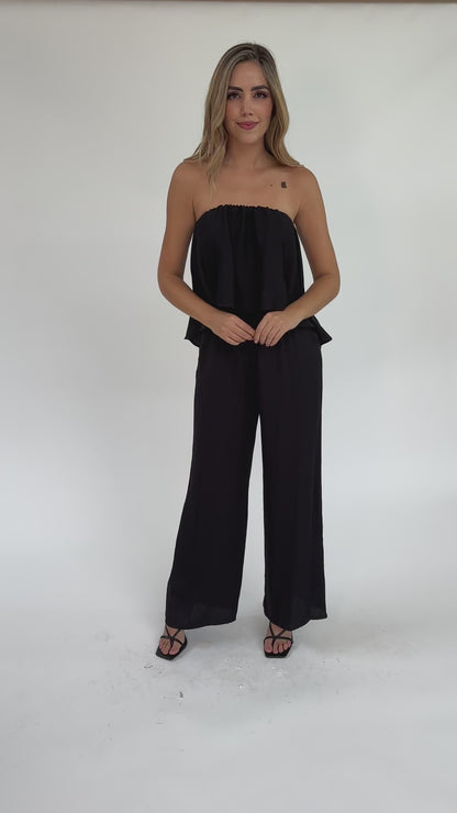 Jumpsuit strapless negro